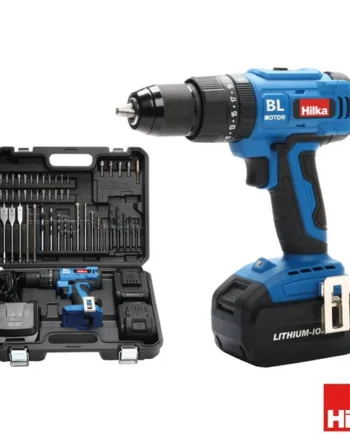 Hilka 18v Brushless Combi Drill Package with Two 4.0Ah Batteries and 50 Accessories