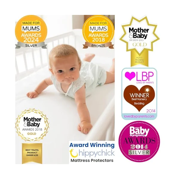 Hippychick Cotton Flat Waterproof Mattress Protector Single Bed Size 100 x 150 cm - Fully Waterproof Mattress Covers, Anti-Allergy, and Machine Washable For Premium Comfort And Ease
