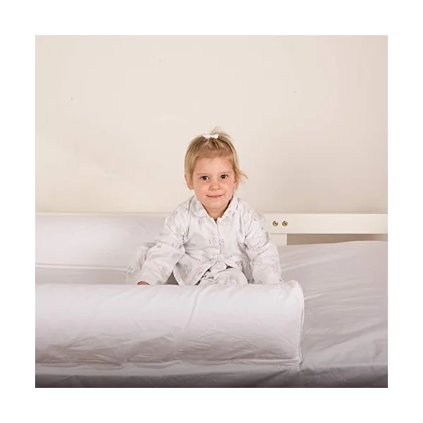 Hippychick Dream Tubes Single Cot Set, Includes 2 Inflatable Soft Bed Guards/Bumpers/Tubes and 1 Fitted Cotton Sheet, Travel-Friendly, 18 Months - 5 Years, 195 x 90 x 25cm, White