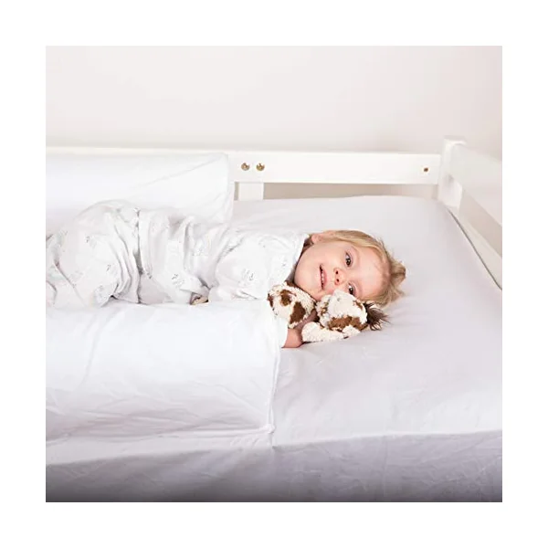 Hippychick Dream Tubes Single Cot Set, Includes 2 Inflatable Soft Bed Guards/Bumpers/Tubes and 1 Fitted Cotton Sheet, Travel-Friendly, 18 Months - 5 Years, 195 x 90 x 25cm, White