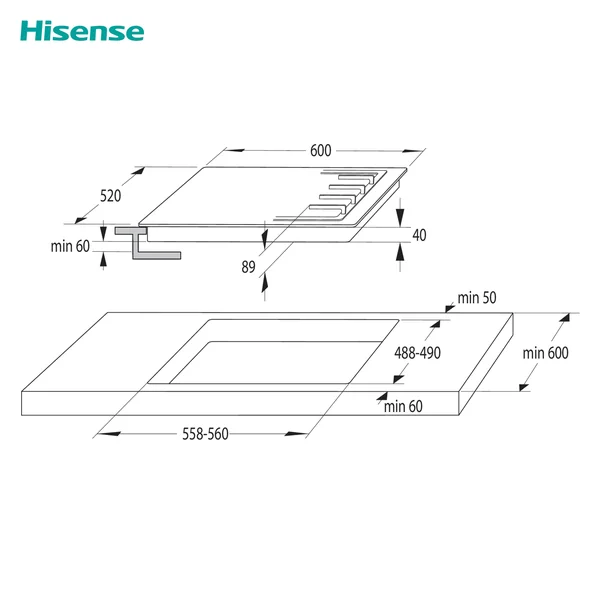 Hisense GM642XHS 60cm Gas Hob