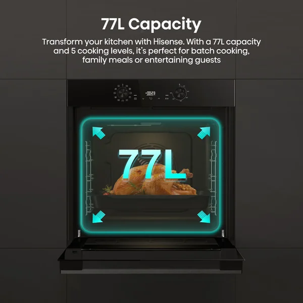 Hisense Hi2 BI622ABPGUK Built-in Single Fan Electric Oven - Black