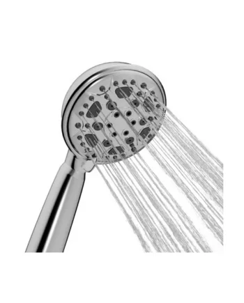 HNNHOME HydroPulse 100mm Handheld High Pressure Shower Head, 6 Spray Mode Universal Power Showerhead Replacement (Chrome)