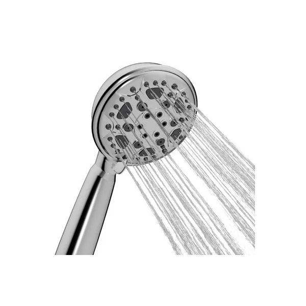 HNNHOME HydroPulse 100mm Handheld High Pressure Shower Head, 6 Spray Mode Universal Power Showerhead Replacement (Chrome)