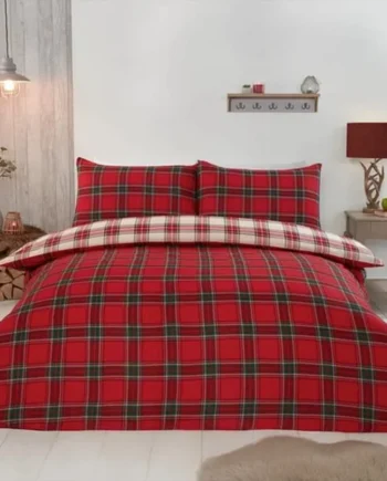 Home Collections Brushed Cotton Printed Duvet Cover - Tartan Super King