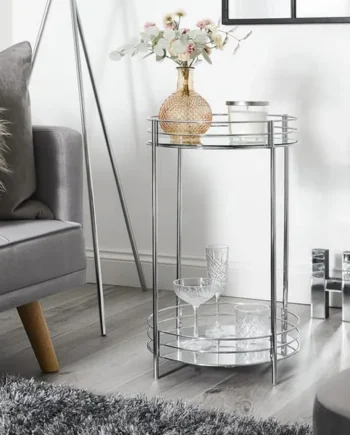 Home Collections Chrome Mirror 2 Tier Stand