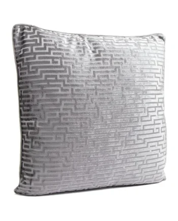 Home Collections Geo Velvet Cushion - Grey