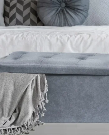 Home Collections Large Poly Linen Ottoman - Dark Grey