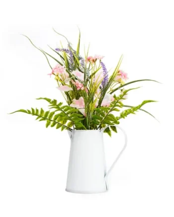 Home Collections Mixed Flowers In White Watering Can