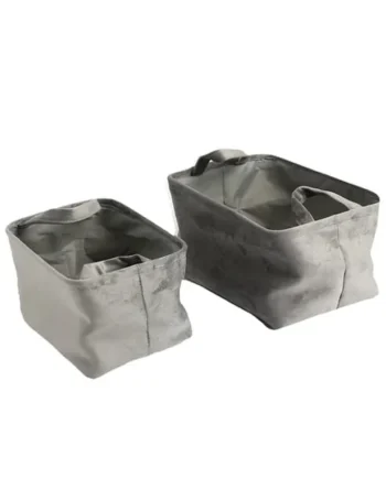 Home Collections Velvet Storage 2 Pack - Grey