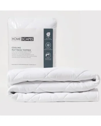 HOMESCAPES Cooling Cot Bed Mattress Topper 70x140cm Set of 2 – Cool Touch Breathable Quilted Cot Bed Mattress Pads for Toddler & Child, Corner Straps, Washable, OEKO-TEX® Standard 100 Certified