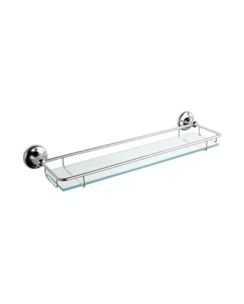 HomeStyleStore Wall Mounted Glass Bathroom Shelf and Chrome Frame