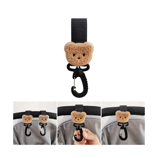 Hooks for Diaper Bag Stroller Strap with Clip Pram Pet Cart Hook for Hanging Shopping Bags Handbag