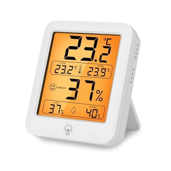 HOTUT Digital Room Thermometer Indoor Hygrometer, Digital Hygrometer with Max and Min Records for Temperature and Humidity, Temperature and Humidity Monitor for Home, Bedroom, Baby Room, Office