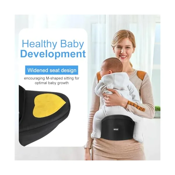 HOTUT Hip Stool and Hip Seat for Babies, Ergonomic Baby Carrier with 3D Abdominal Support, 30° Tilt, Lightweight and Adjustable, for 0-36 Months
