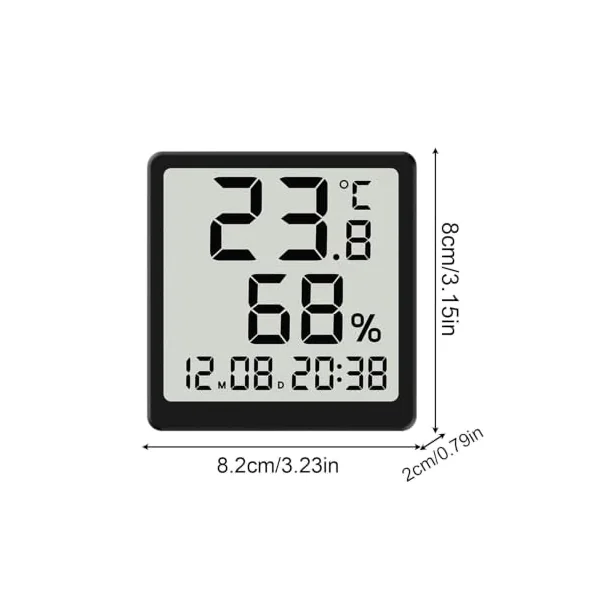Humidity Meter Digital Magnetic Temperature Gauge with Timer | Household Humidity Sensor for Home Bedroom Living Room Greenhouse Garage Bathroom Shower Office