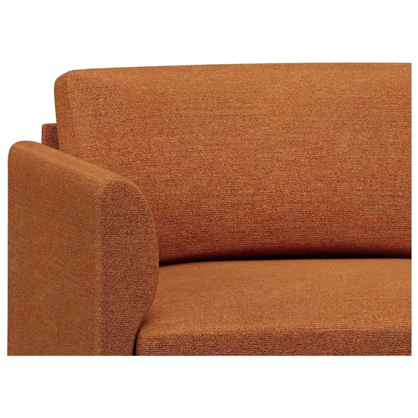 Hutch Fabric Curve Arm 2 Seater Sofa - Rust
