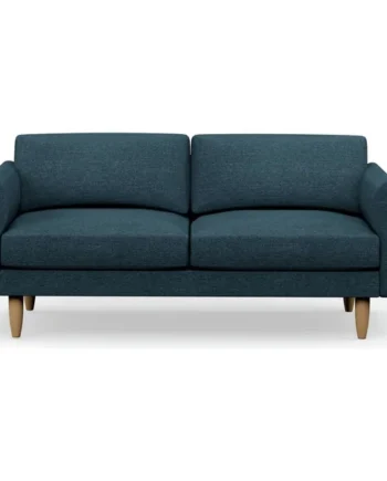 Hutch Fabric Curve Arm 3 Seater Sofa - Aegean Blue