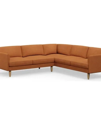 Hutch Fabric Curve Arm 7 Seater Corner Sofa - Rust