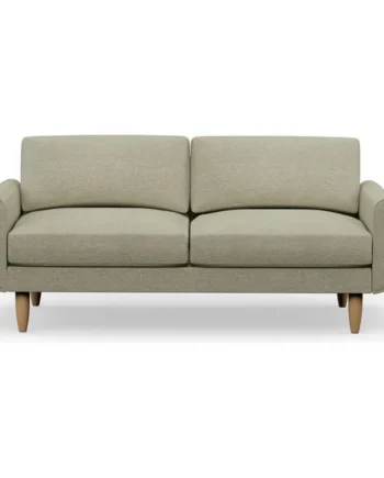 Hutch Fabric Round Arm 3 Seater Sofa - Oat