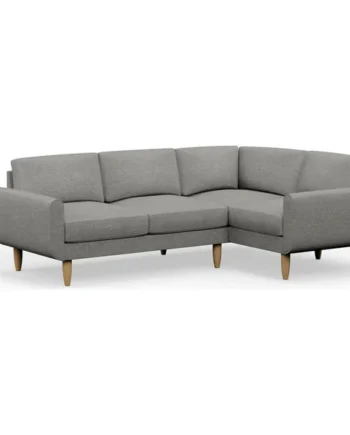 Hutch Fabric Round Arm 4 Seater Corner Sofa - Dove Grey