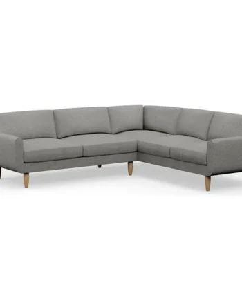 Hutch Fabric Round Arm 6 Seater Corner Sofa - Dove Grey