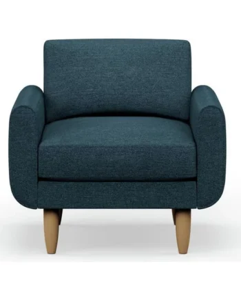 Hutch Fabric Round Arm Armchair - Aegean Blue