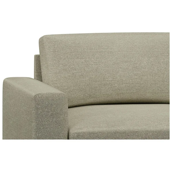 Hutch Plus Fabric Block Arm 5 Seater Corner Sofa - Oat