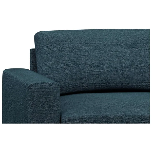 Hutch Plus Fabric Block Arm 5 Seater Corner Sofa-Aegean Blue