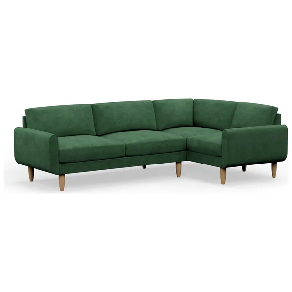 Hutch Slim Reversible Round Arm 5 Seater Sofa - Sage Green