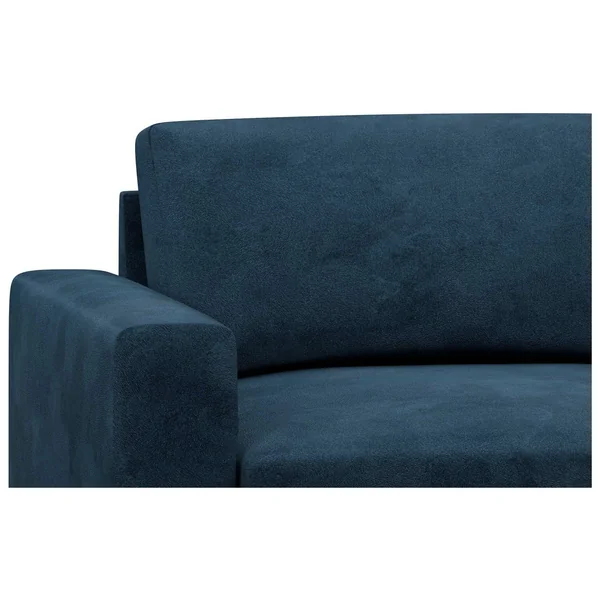 Hutch Velvet Block Arm 4 Seater Corner Sofa - Ink Blue