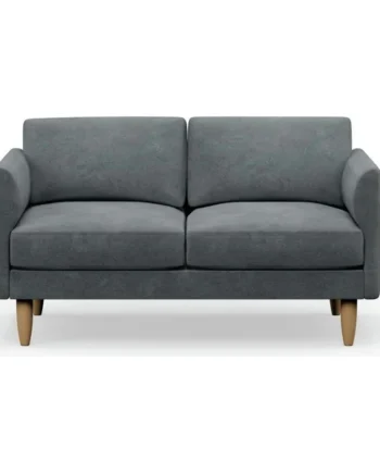 Hutch Velvet Curve Arm 2 Seater Sofa - Slate Grey
