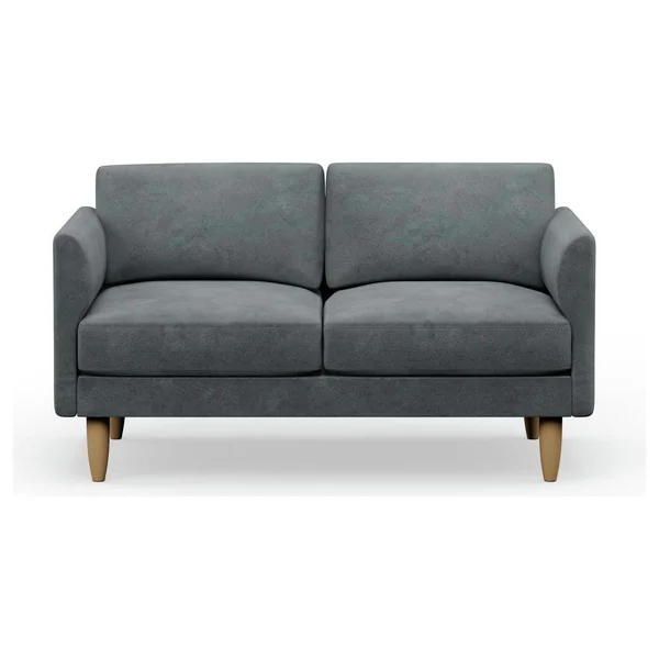 Hutch Velvet Curve Arm 2 Seater Sofa - Slate Grey