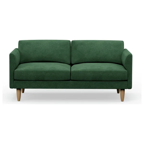 Hutch Velvet Curve Arm 3 Seater Sofa - Sage Green