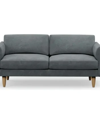 Hutch Velvet Curve Arm 3 Seater Sofa - Slate Grey
