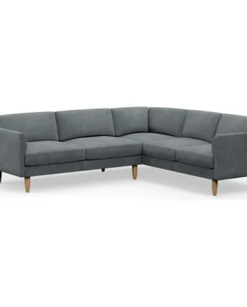 Hutch Velvet Curve Arm 6 Seater Corner Sofa - Slate Grey