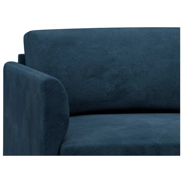 Hutch Velvet Curve Arm 7 Seater Corner Sofa - Ink Blue
