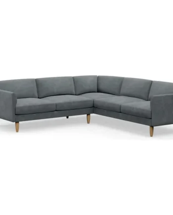 Hutch Velvet Curve Arm 7 Seater Corner Sofa - Slate Grey
