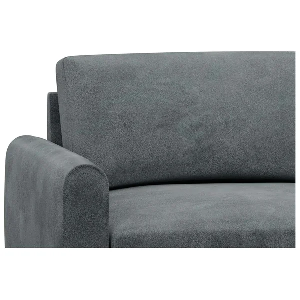 Hutch Velvet Round Arm 4 Seater Corner Sofa - Slate Grey