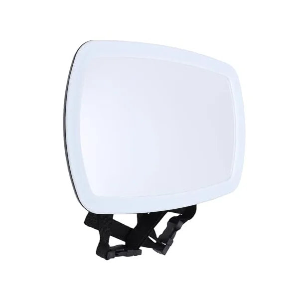 Hyuduo Baby Car Mirror with Light, Rear Facing Car Seat Mirror, ABS and Acrylic 120° Wide View, Remote LED Night Light, 360° Adjustable for Infants and Parents Driving