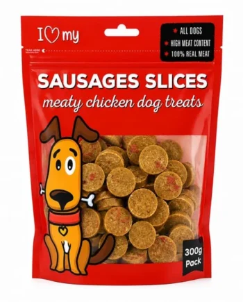 I Love My Pet Sausages Slices Meaty Chicken Dog Treats 300g