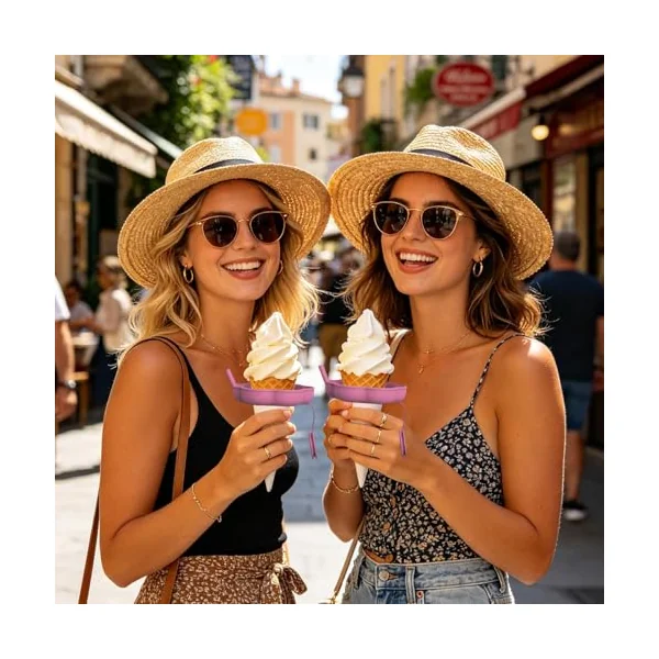 Ice Cream Holders for Kids Silicone Drip Catcher Stand Sleeves | Cone Holder Catcher for Summer Outdoor Travel Freezer Yogurt Desserts Homemade Boys Girls