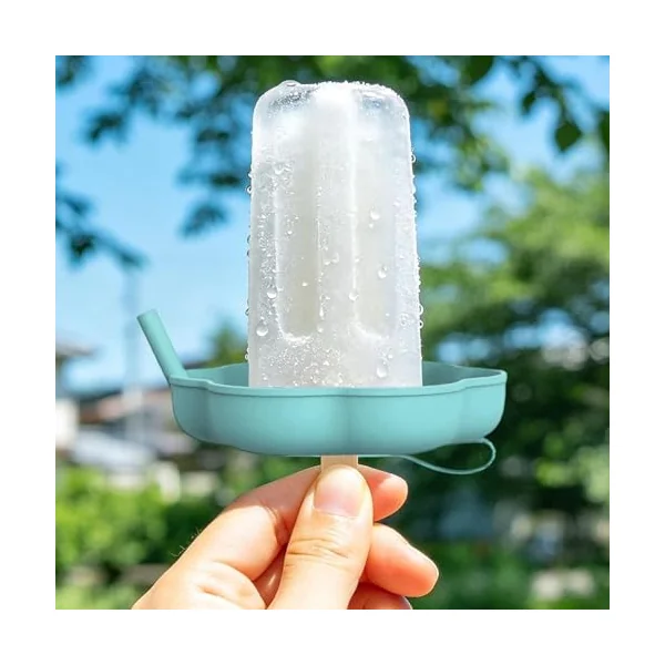 Ice Pop Holders for Kids Reusable Silicone Drip Catcher Stand | Freeze Pop Sleeve With Straw for Kids Girls Hot Day Summer Desserts Yogurt Travel Homemade Outdoor Freezer