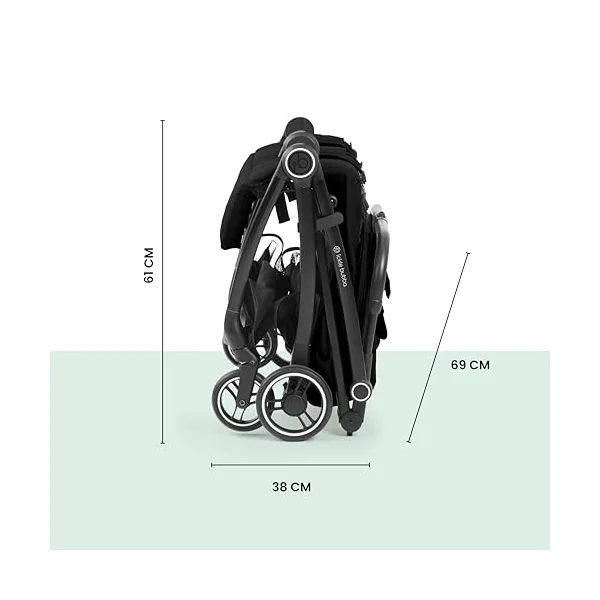 Ickle Bubba Aries Max Double Stroller, Side by Side Autofold (Graphite) | 10.5kg lightweight double Pushchair, Slim 69cm fits through doorways, one hand auto fold, birth-15kg per seat