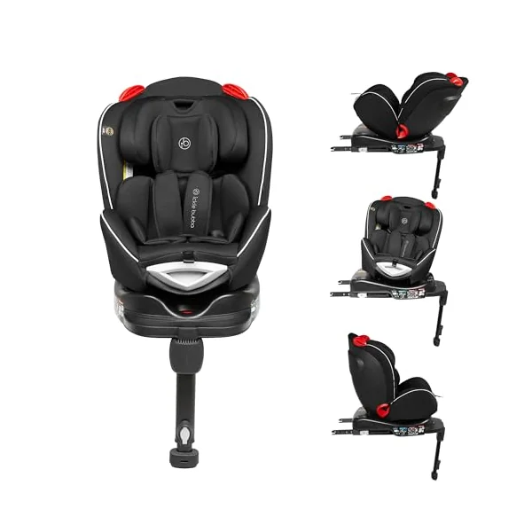 Ickle Bubba Radial Group 0+/1/2 360 Spin Isofix Car Seat (Black) | 360° Rotating Design, Booster Seat Suitable from Birth to 25kg, Integrated ISOFIX Base for Secure Installation