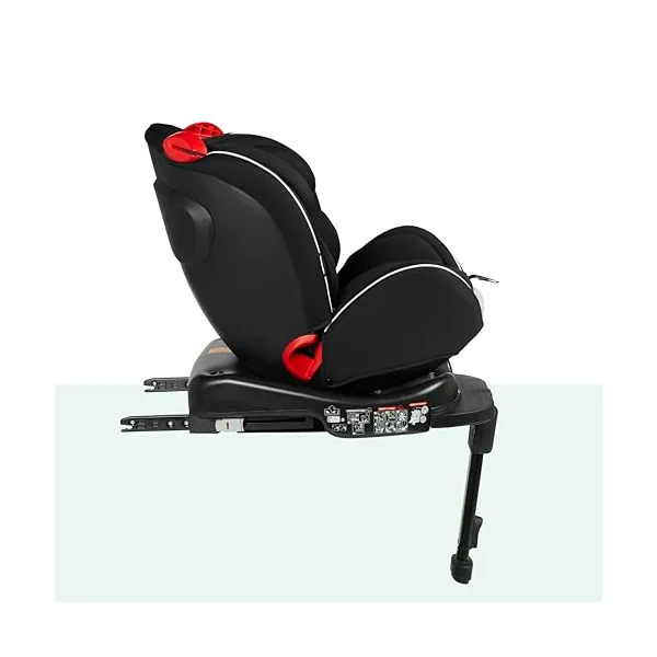Ickle Bubba Radial Group 0+/1/2 360 Spin Isofix Car Seat (Black) | 360° Rotating Design, Booster Seat Suitable from Birth to 25kg, Integrated ISOFIX Base for Secure Installation