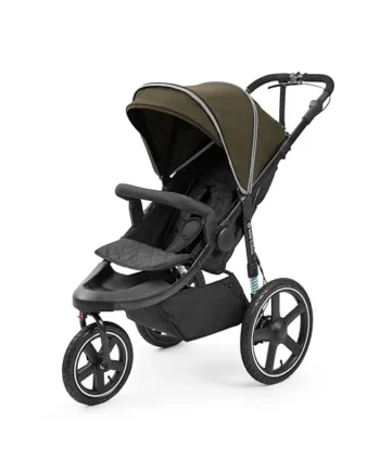 Ickle Bubba Venus Jogger Pro All Terrain Pushchair (Woodland) | 3 Wheel Jogging Running Buggy With Reclining seat, Rear Suspension, Handlebar Brake, UPF50+ Hood, From Birth to 22kg