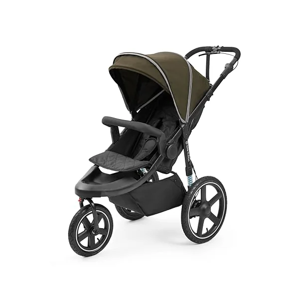 Ickle Bubba Venus Jogger Pro All Terrain Pushchair (Woodland) | 3 Wheel Jogging Running Buggy With Reclining seat, Rear Suspension, Handlebar Brake, UPF50+ Hood, From Birth to 22kg