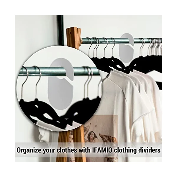 IFAMIO 20 Pack Clothing Rack Size Dividers Blank Closet Separators for Clothes Baby Closet Size Divider Hooks Wardrobe Large Hangers Clothing Size Dividers for Racks Hanging Closet Organizer