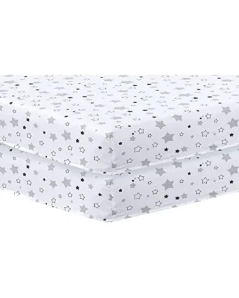 Indus Textiles - cotbed fitted sheet, Pack of 2 cot bedding Fitted cot sheets, Easy Care Soft and Durable, cot bed sheets 140 x 70 fitted - cot bed sheets - Little Stars